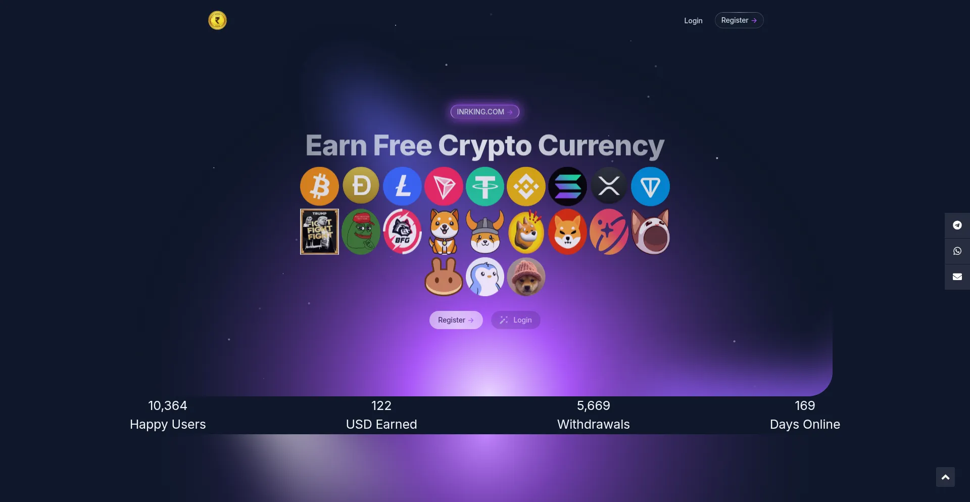 Website screenshot of Inrking.com