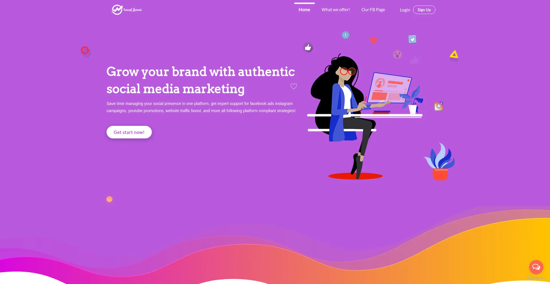 Website screenshot of Insafboost.com