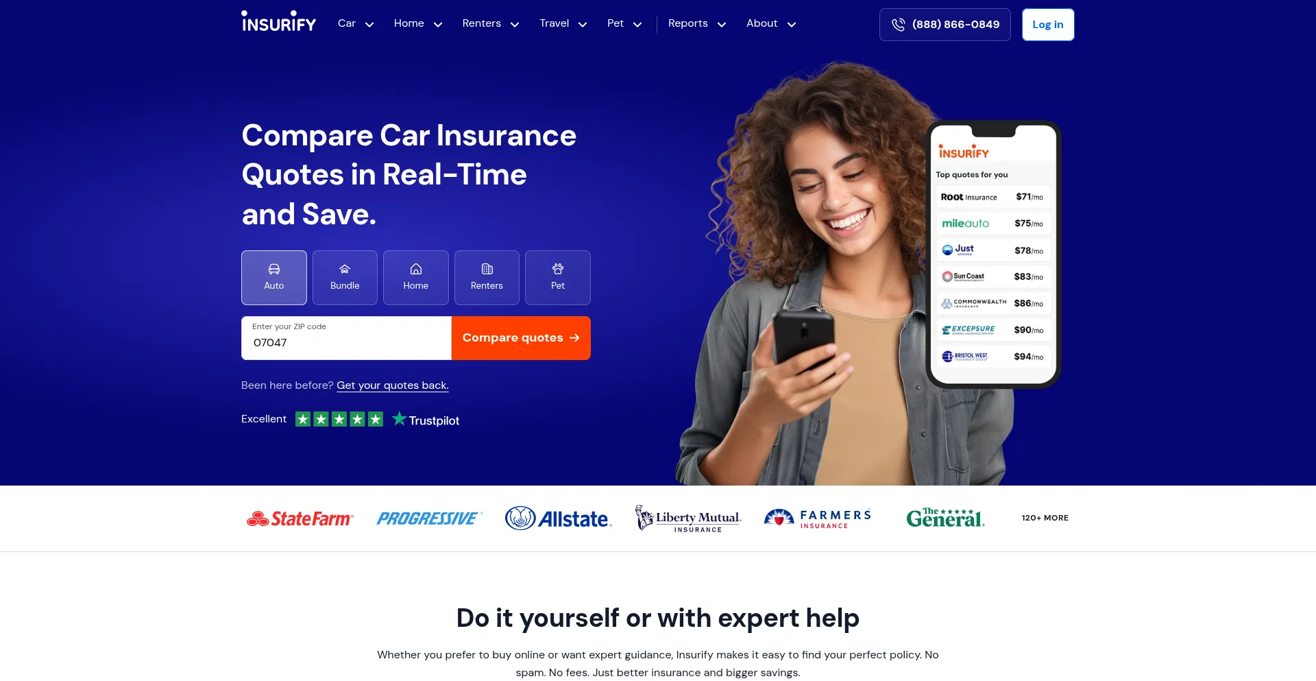 Website screenshot of Insirify.com
