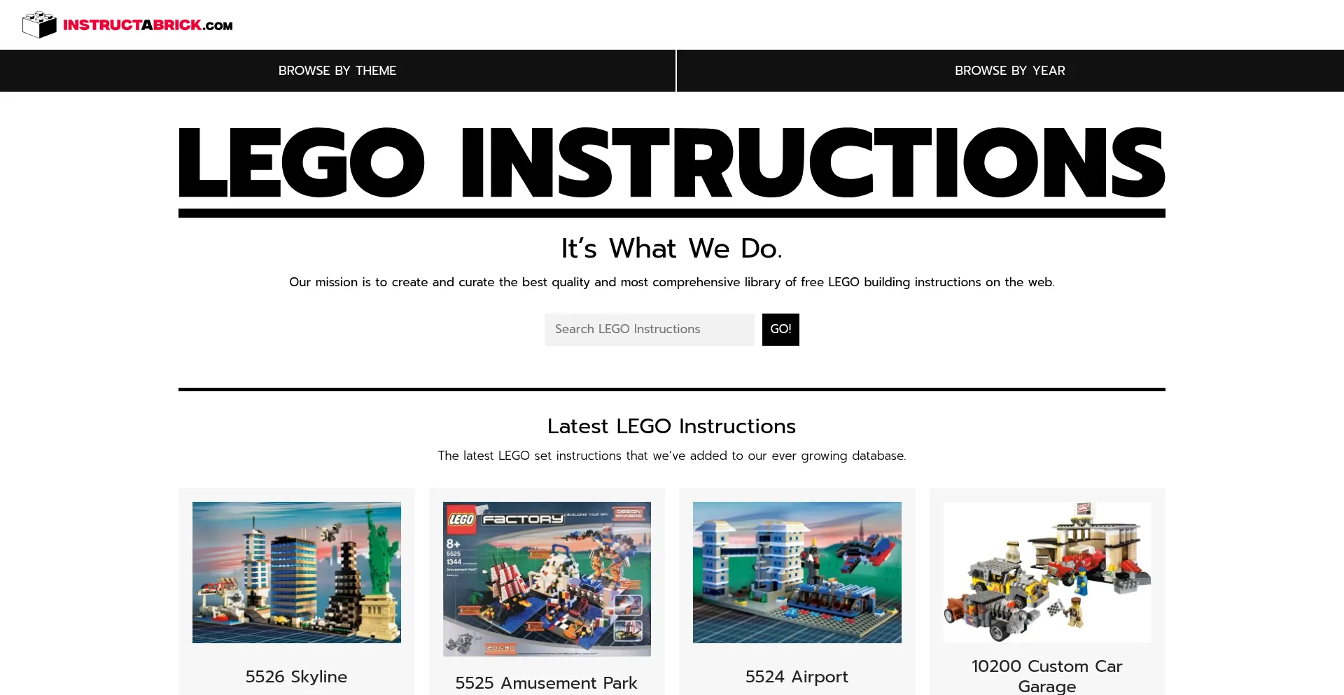Website screenshot of Instructabrick.com