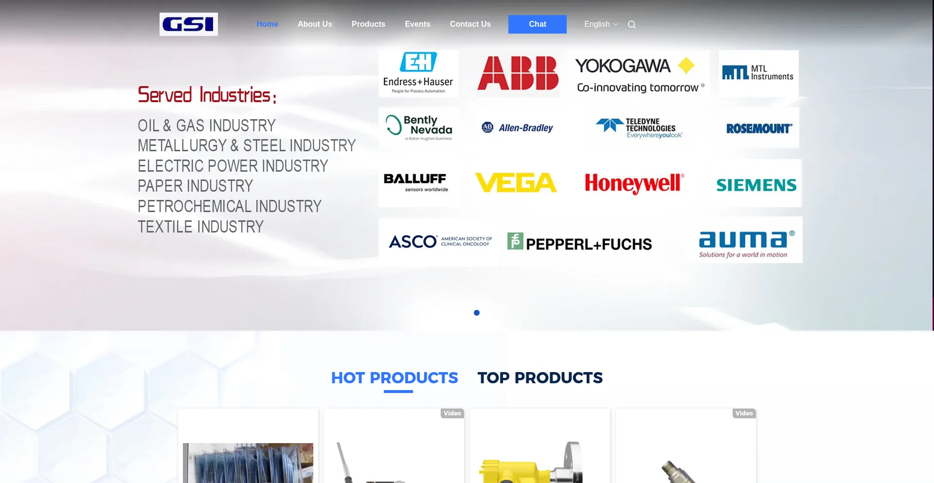 Website screenshot of Instrumentsensors.com