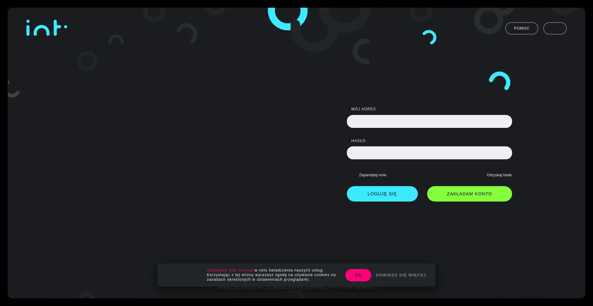 Website screenshot of Int.pl