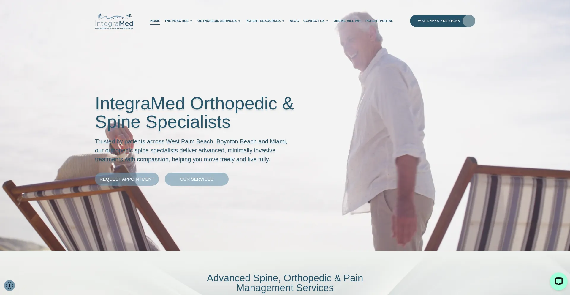 Website screenshot of Integramed.health