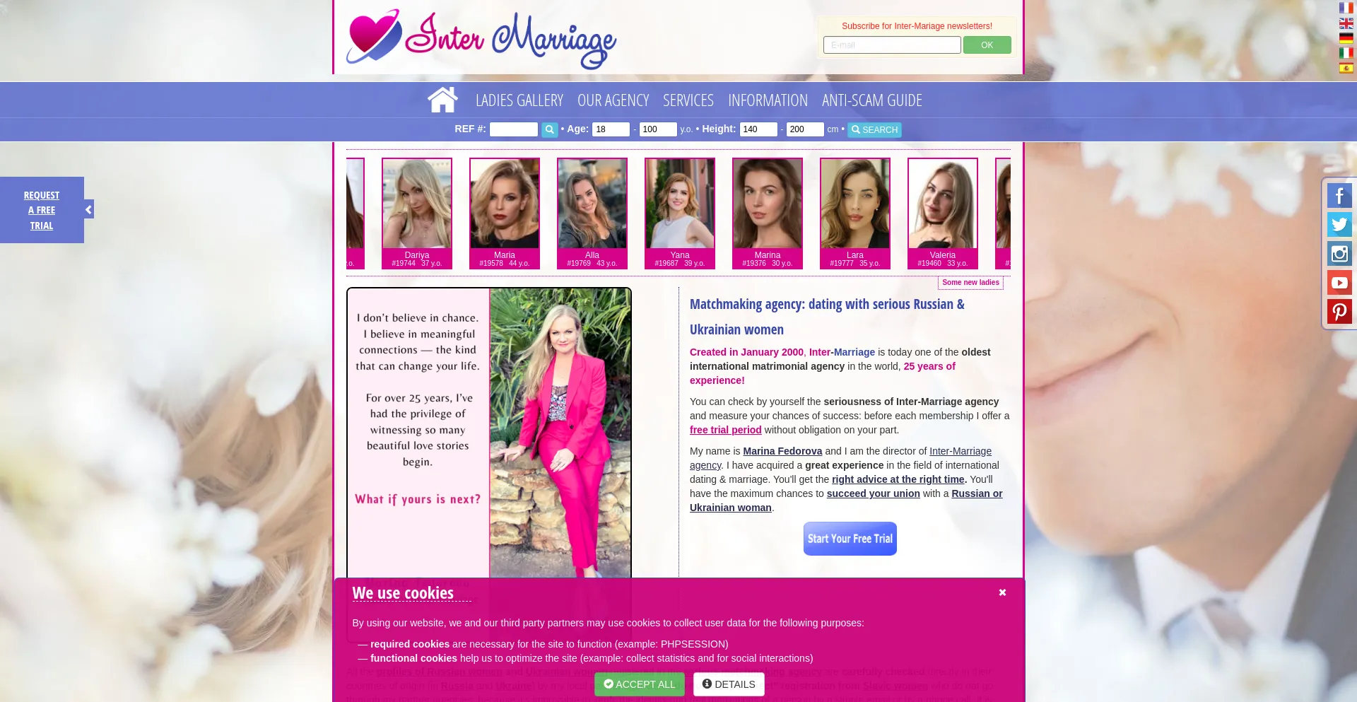 Website screenshot of Inter-marriage.com