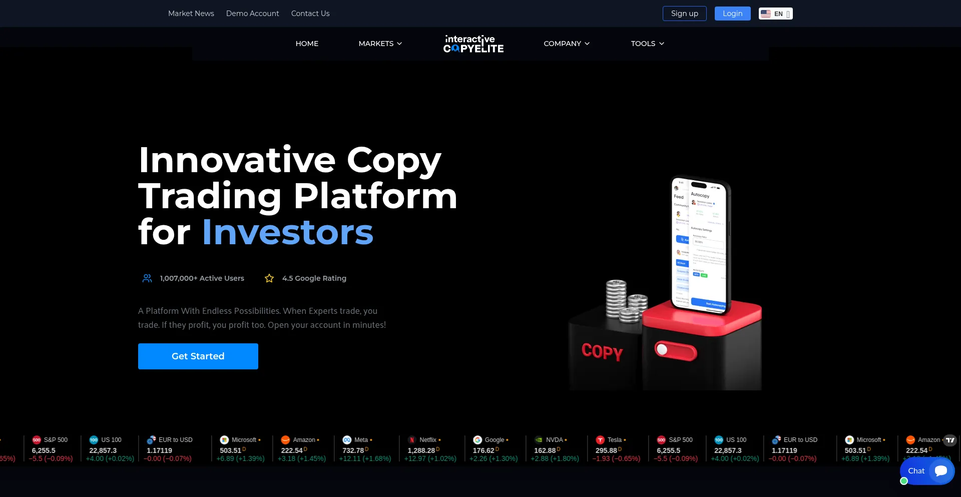 Website screenshot of Interactive-copyelite.com