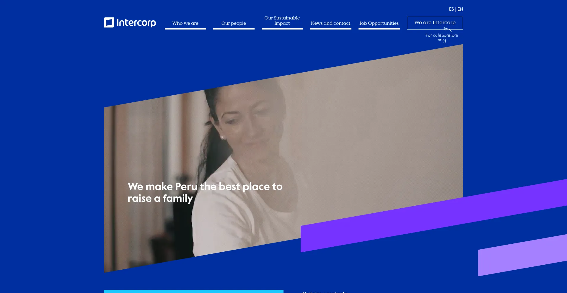Website screenshot of Intercorp.com.pe
