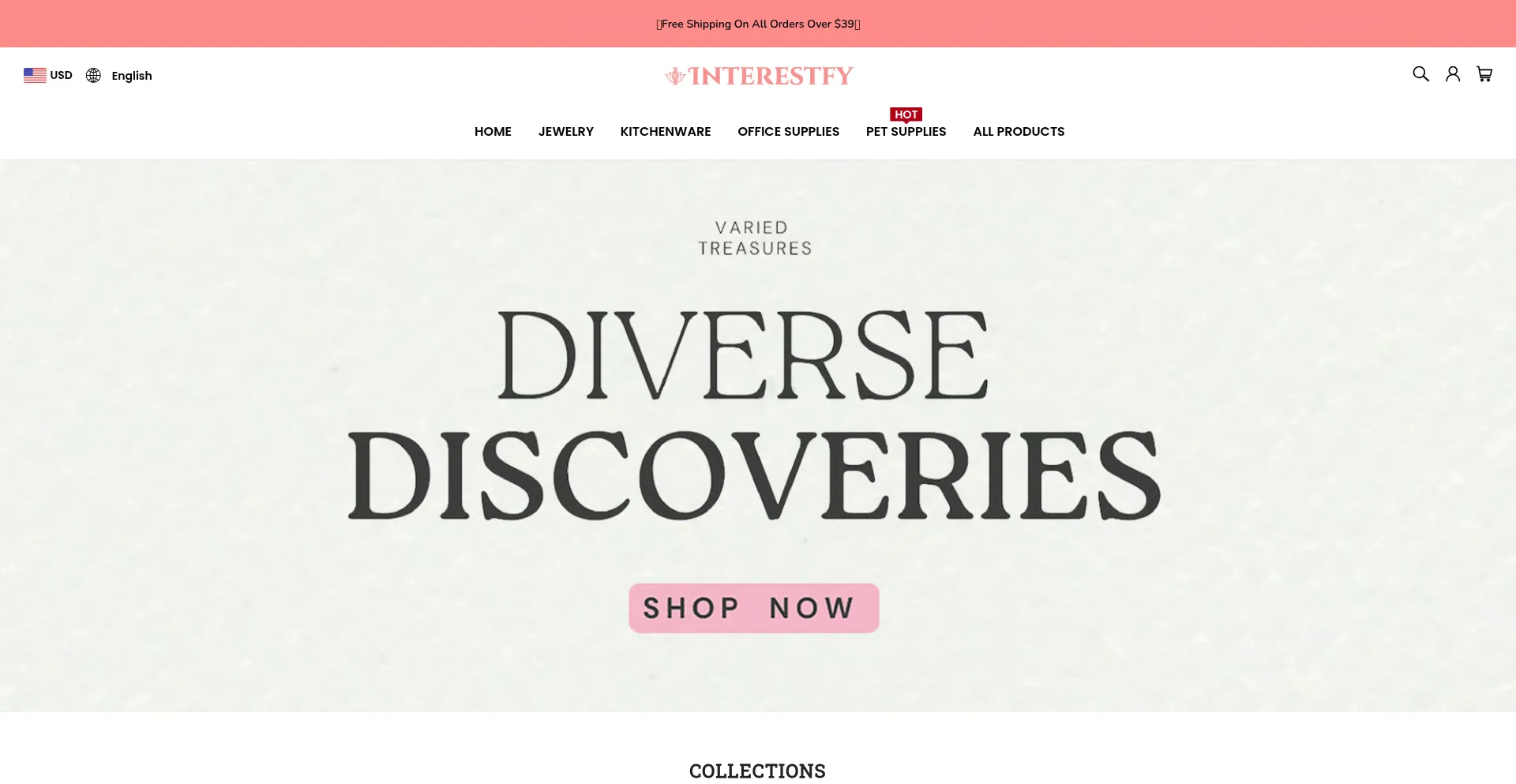 Website screenshot of Interestfy.com