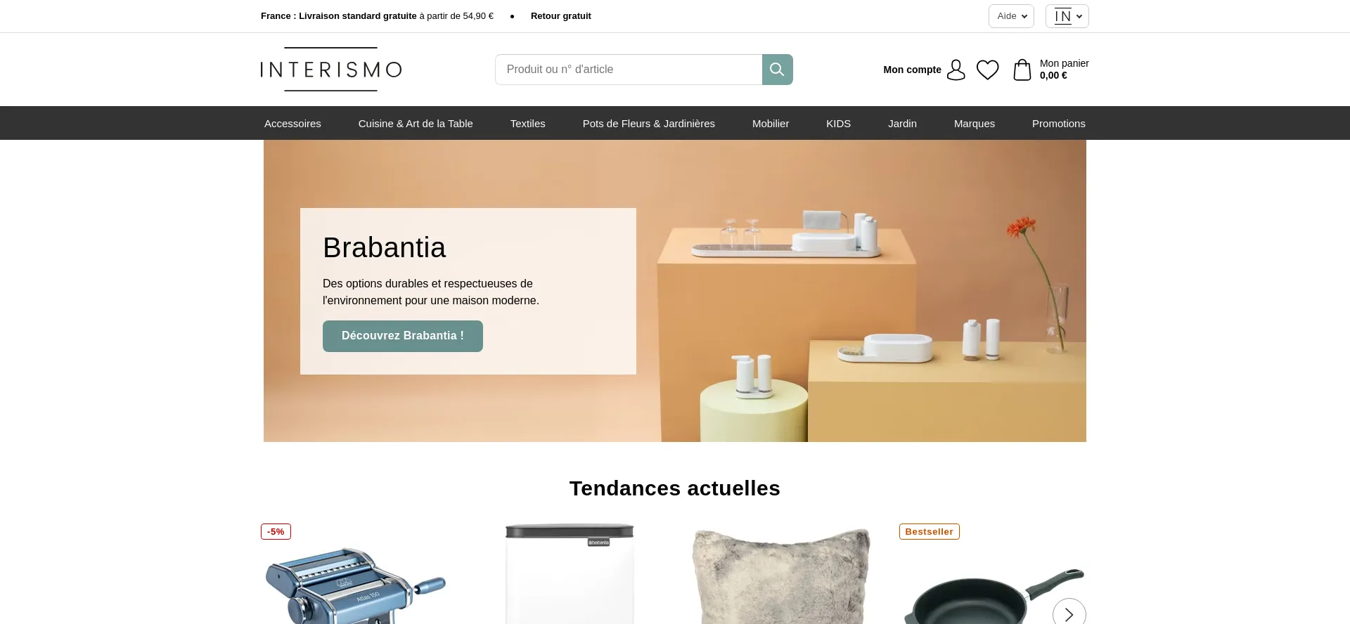 Website screenshot of Interismo.fr