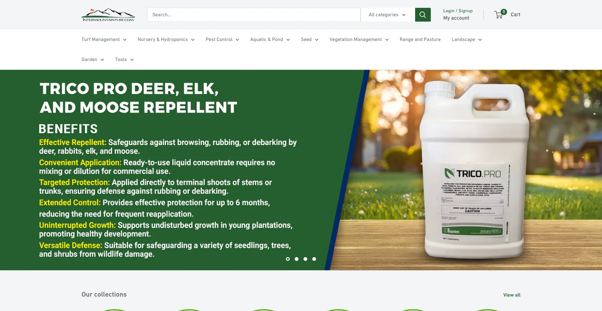 Website screenshot of Intermountainturf.com