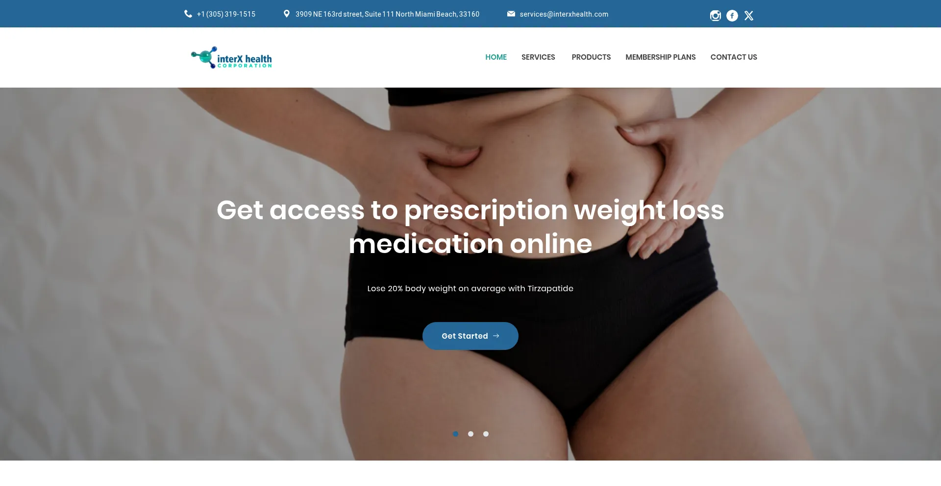Website screenshot of Interxhealth.com