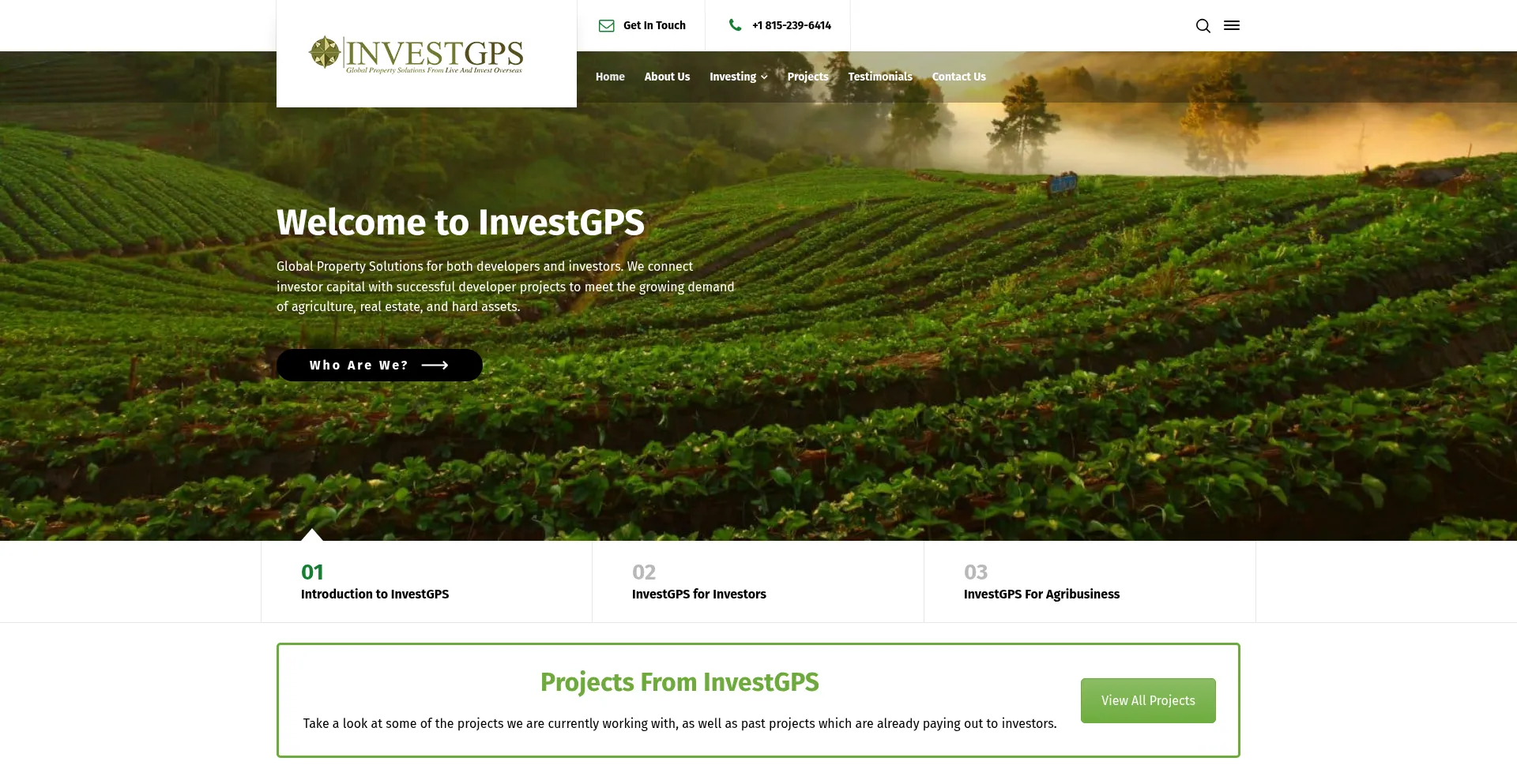 Website screenshot of Investgps.com