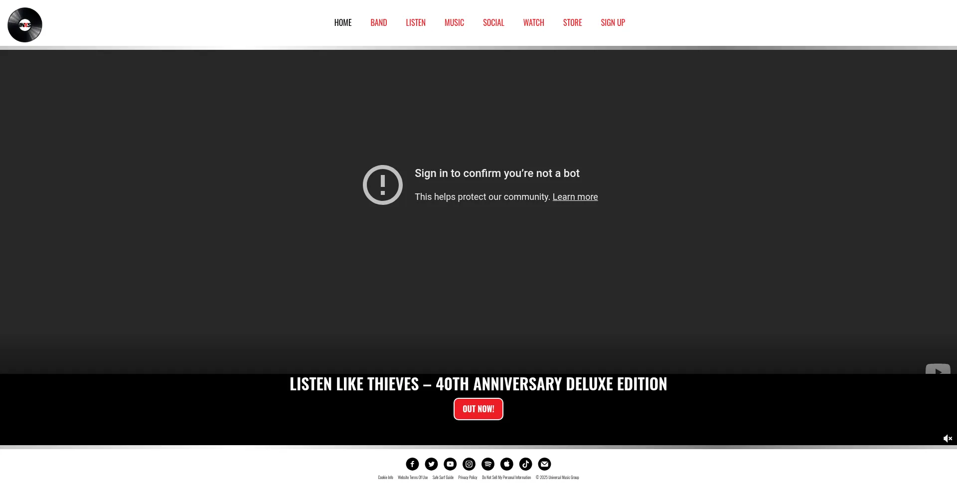Website screenshot of Inxs.com