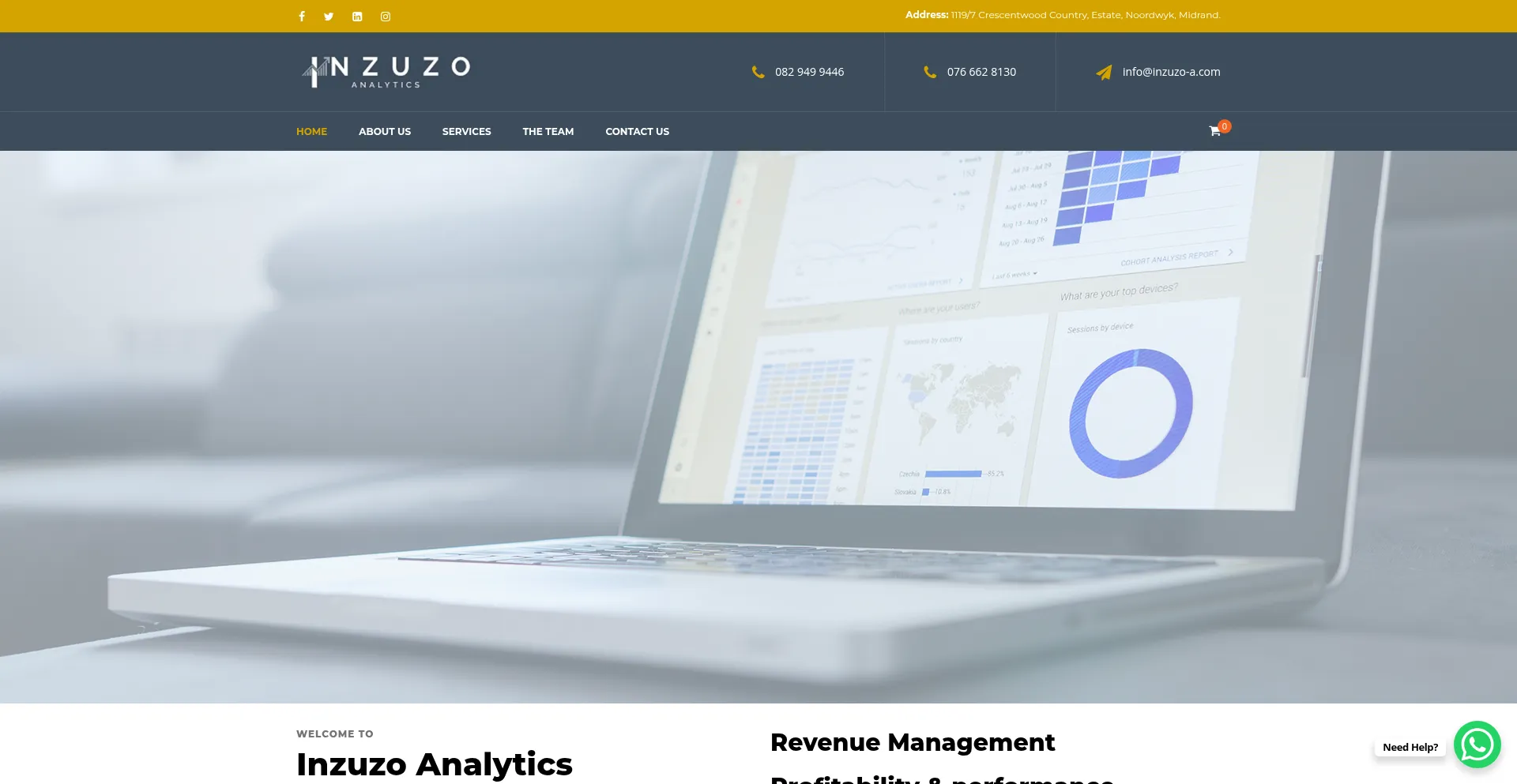 Website screenshot of Inzuzo-a.com
