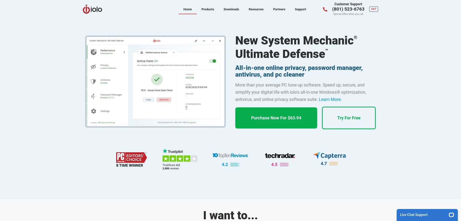 Website screenshot of Iolo.com