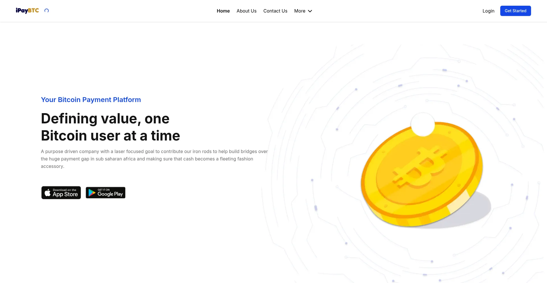 Website screenshot of Ipaybtc.app