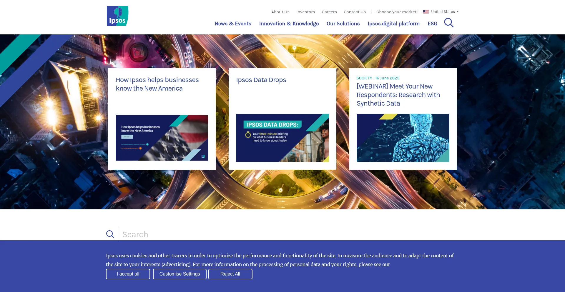 Website screenshot of Ipsos.com