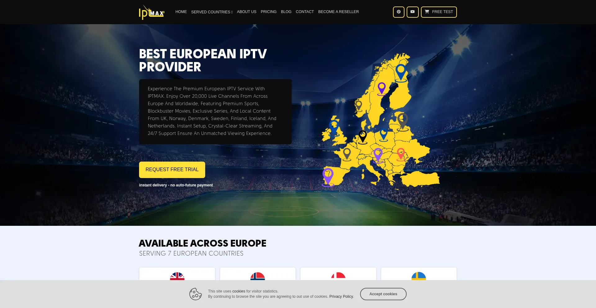 Website screenshot of Iptmaxinternational.com