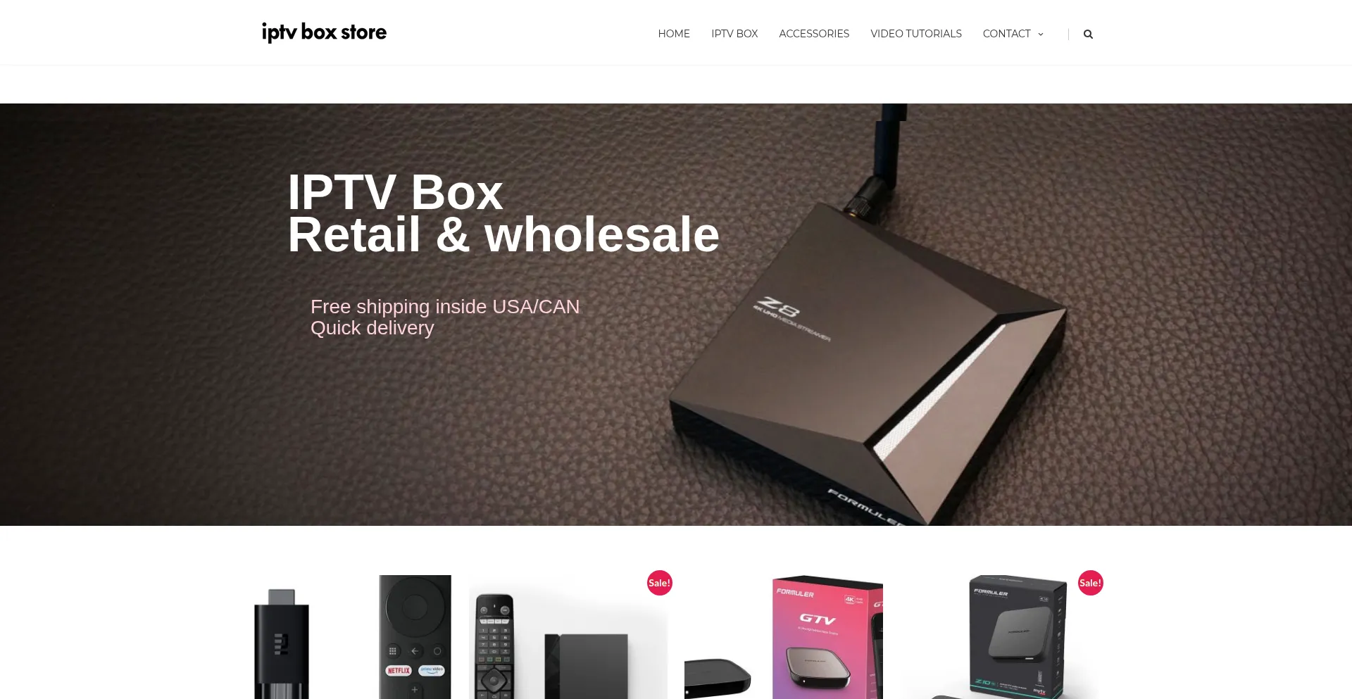 Website screenshot of Iptvboxstore.com