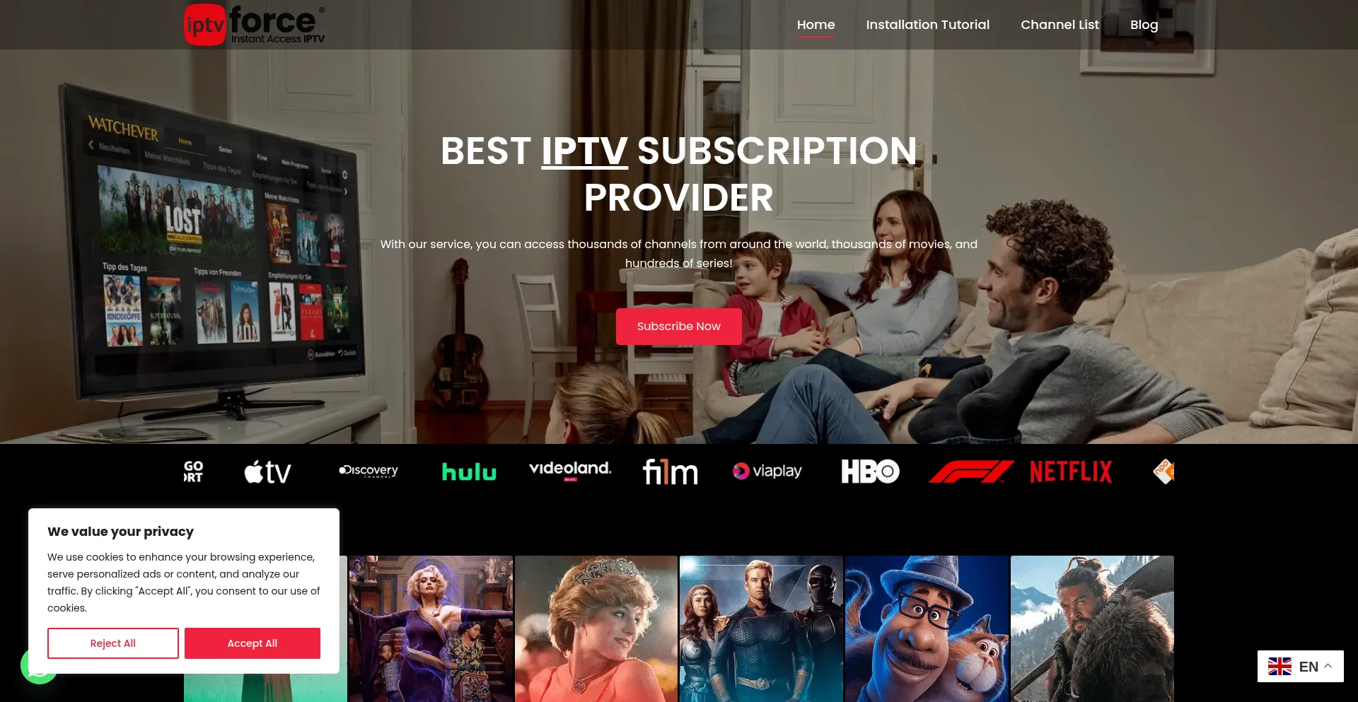 Website screenshot of Iptvforce.site