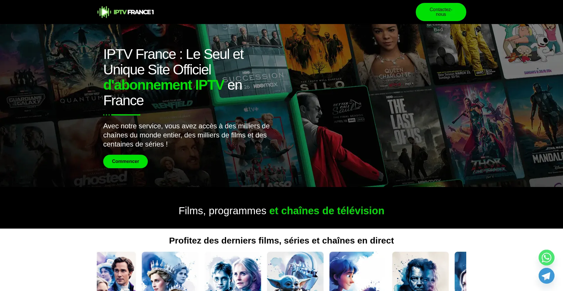 Website screenshot of Iptvfrance1.org