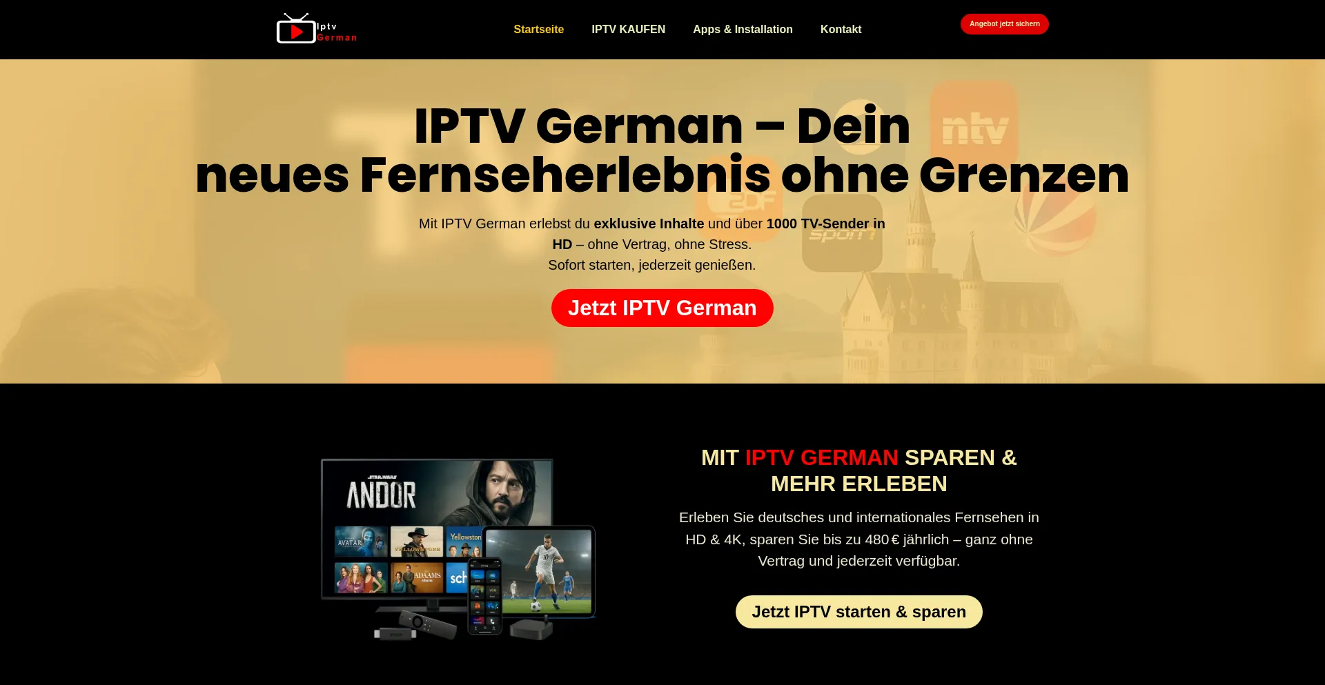 Website screenshot of Iptvgerman-tv.de