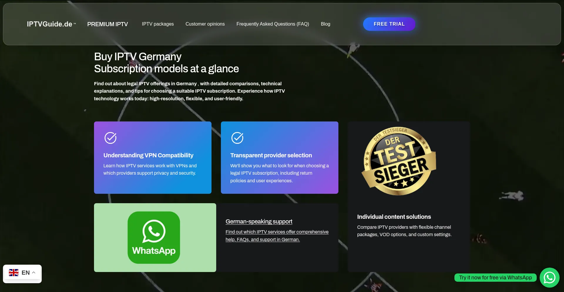 Website screenshot of Iptvguide.de