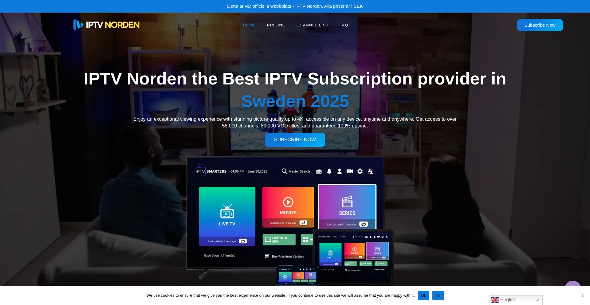 Website screenshot of Iptvnorden.store