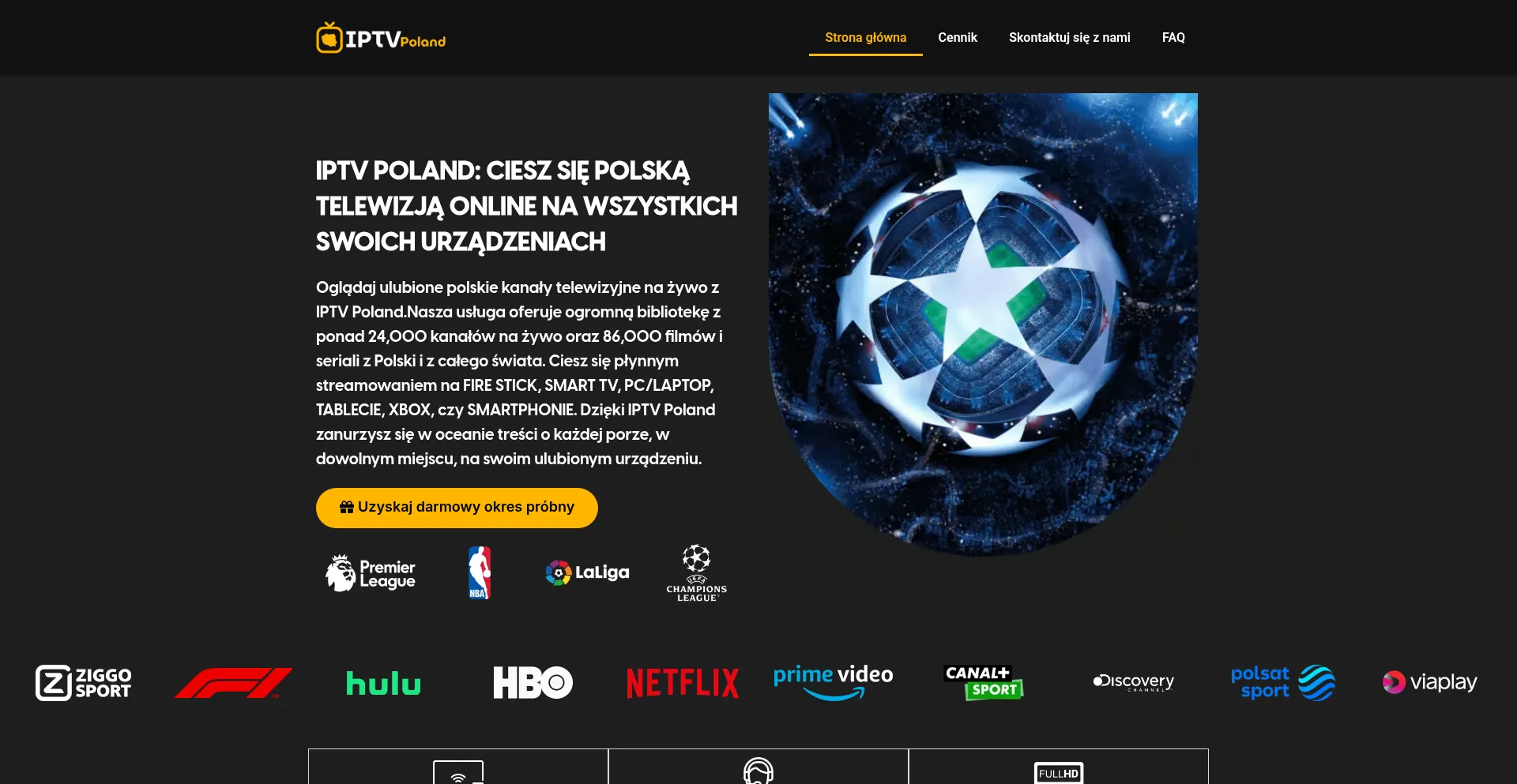 Website screenshot of Iptvpoland.org