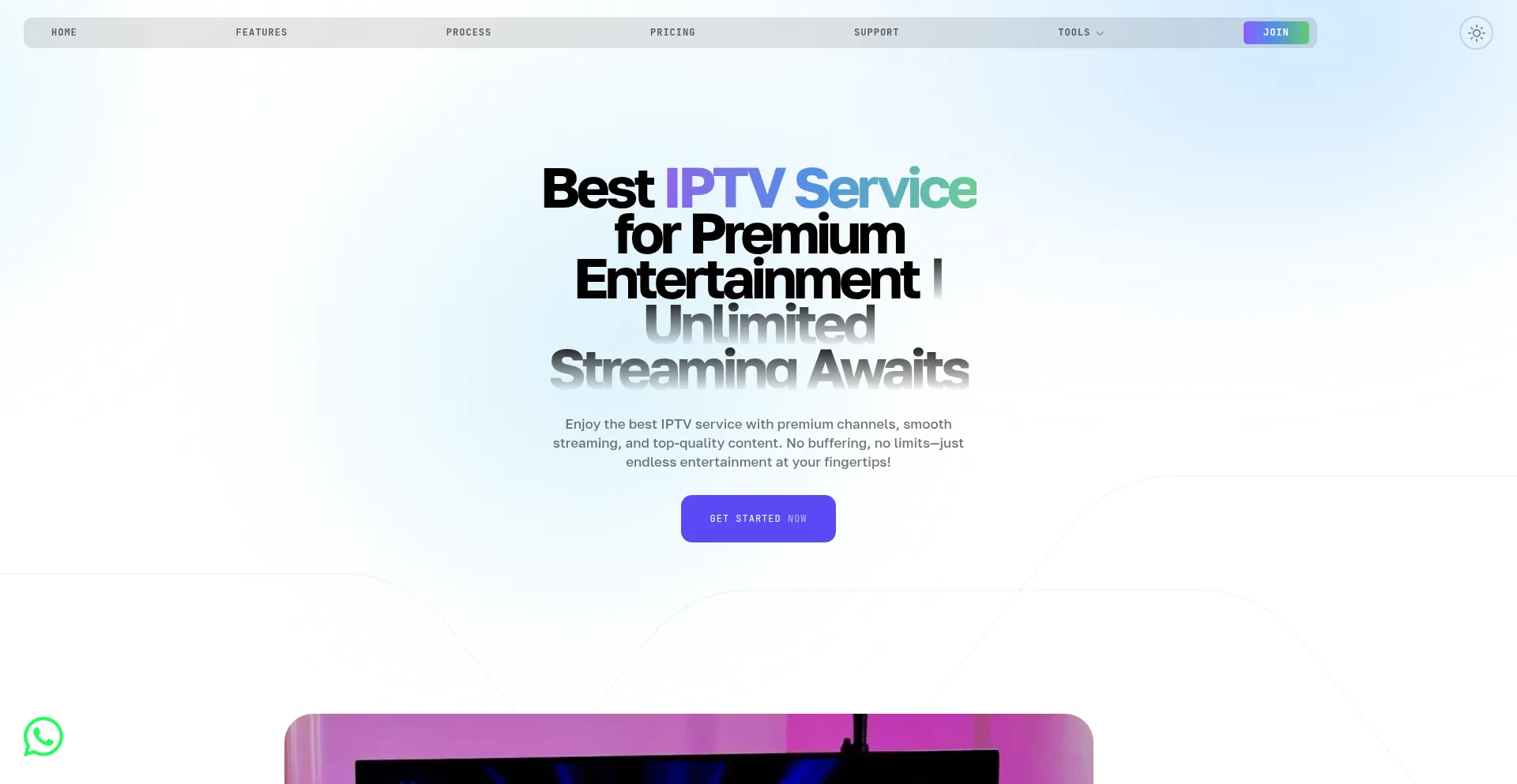 Website screenshot of Iptvpremium.live