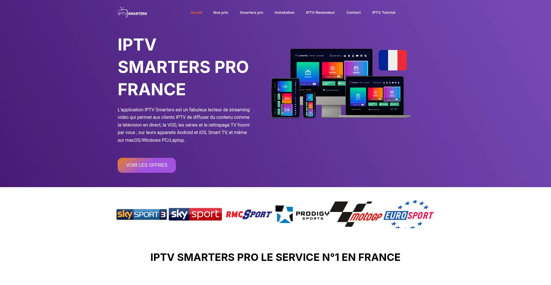 Website screenshot of Iptvsmarters-officiel.com