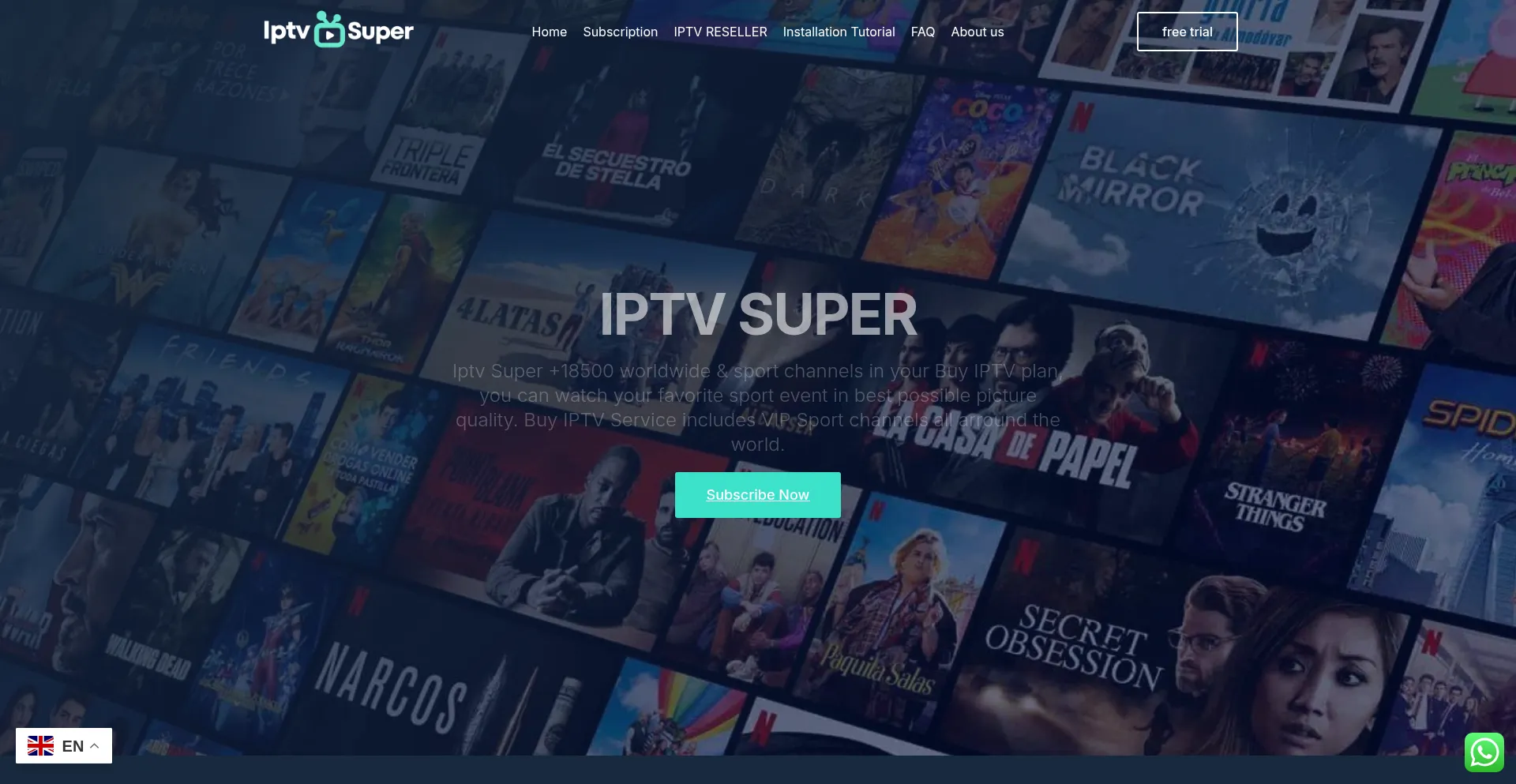 Website screenshot of Iptvsuper.online