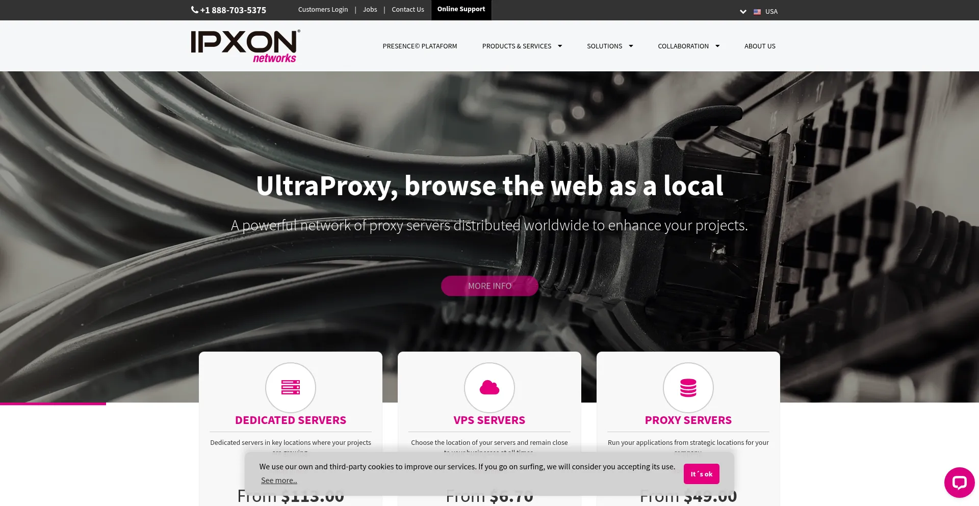 Website screenshot of Ipxon.com
