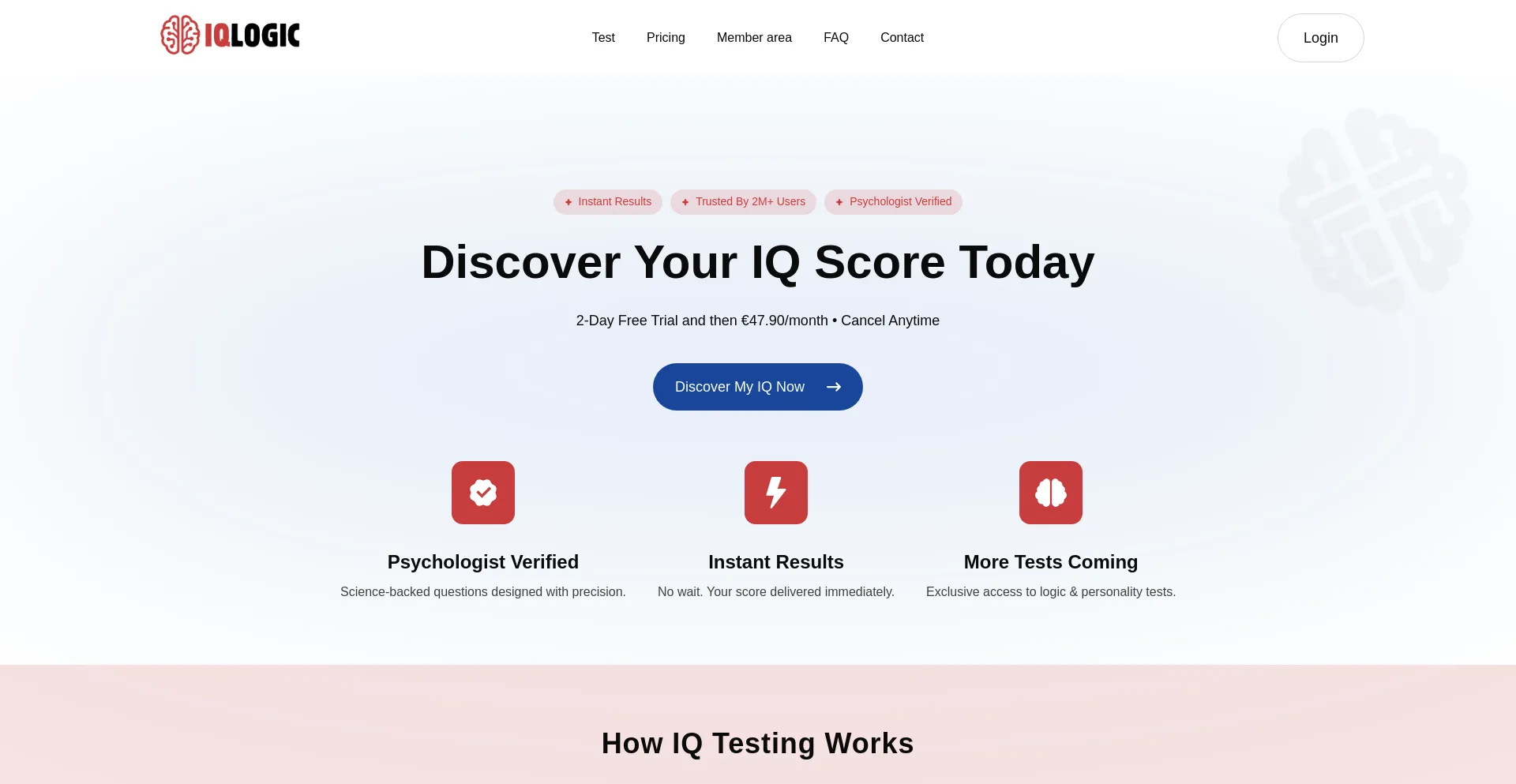 Website screenshot of Iqlogic.co