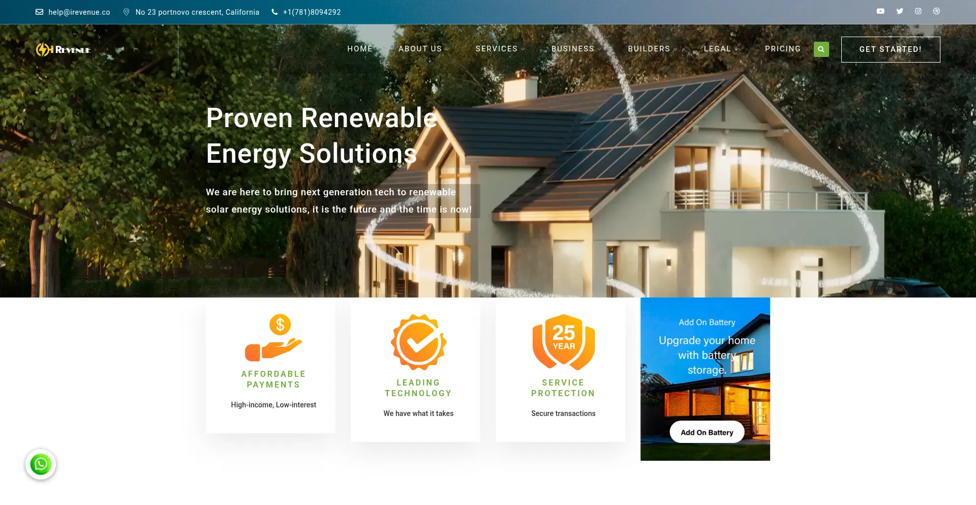 Website screenshot of Irevenue.co
