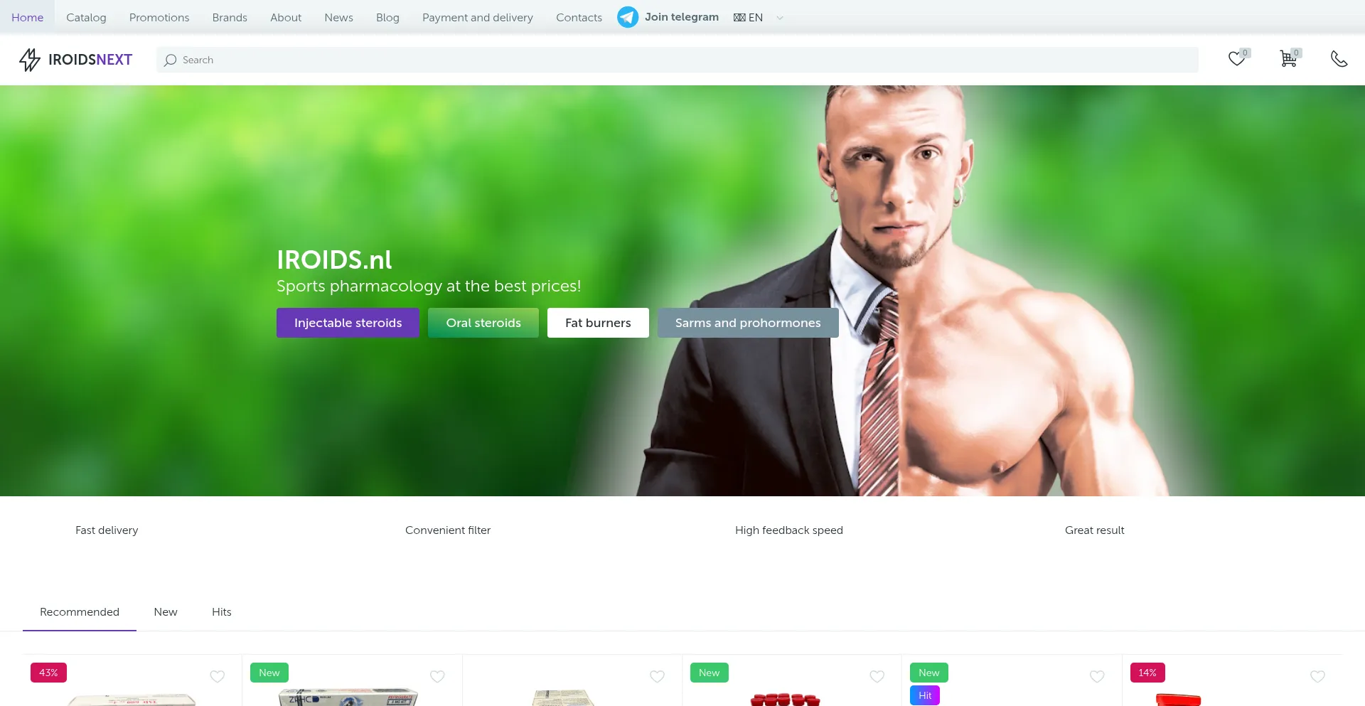 Website screenshot of Iroids.nl