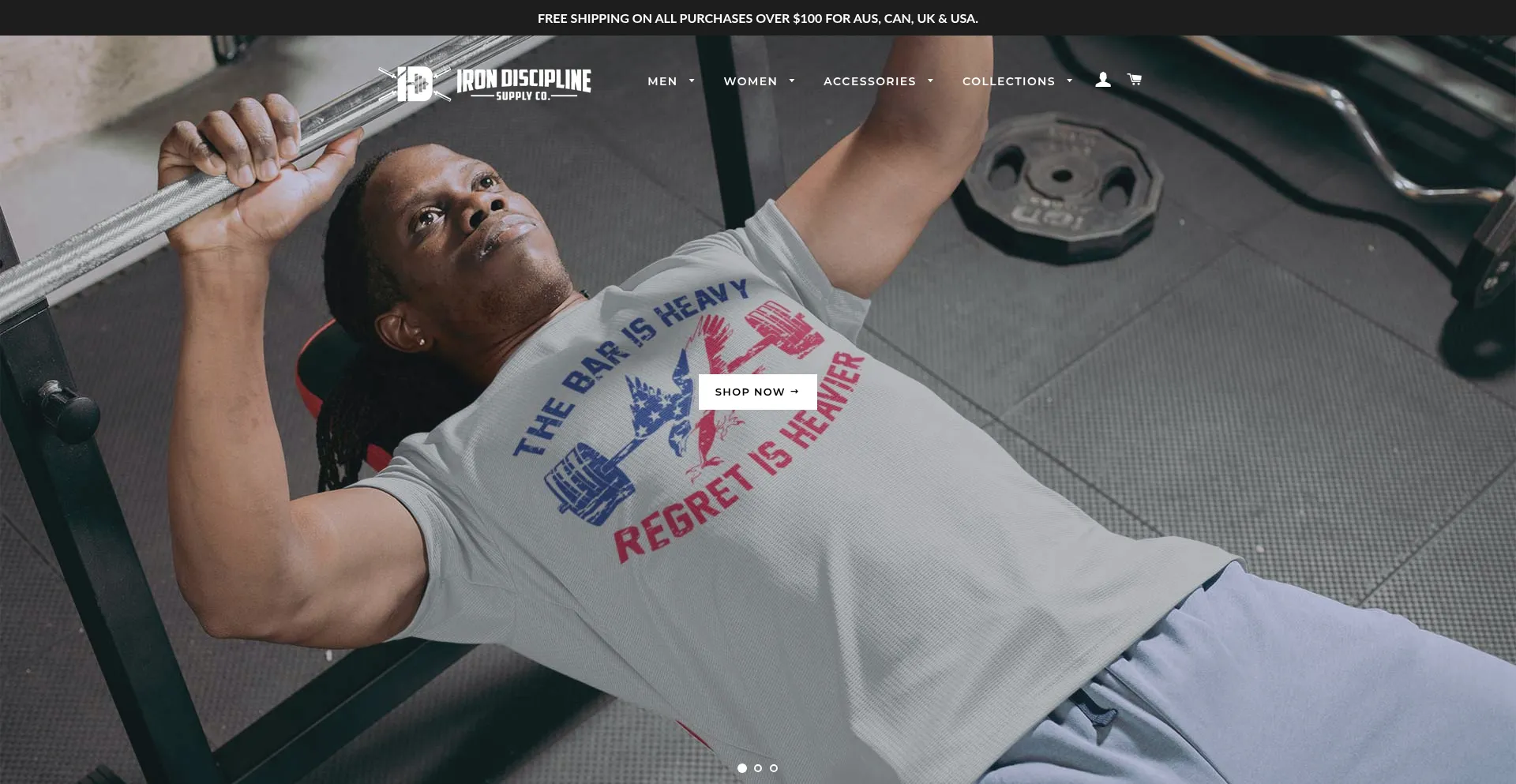 Website screenshot of Irondiscipline.co