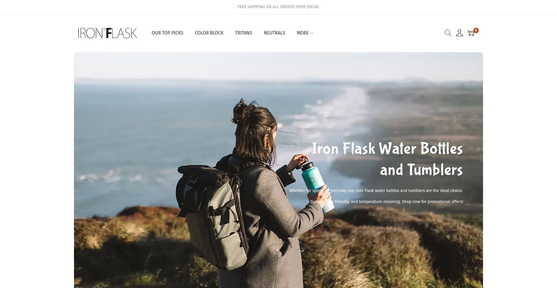 Website screenshot of Ironflasklife.com