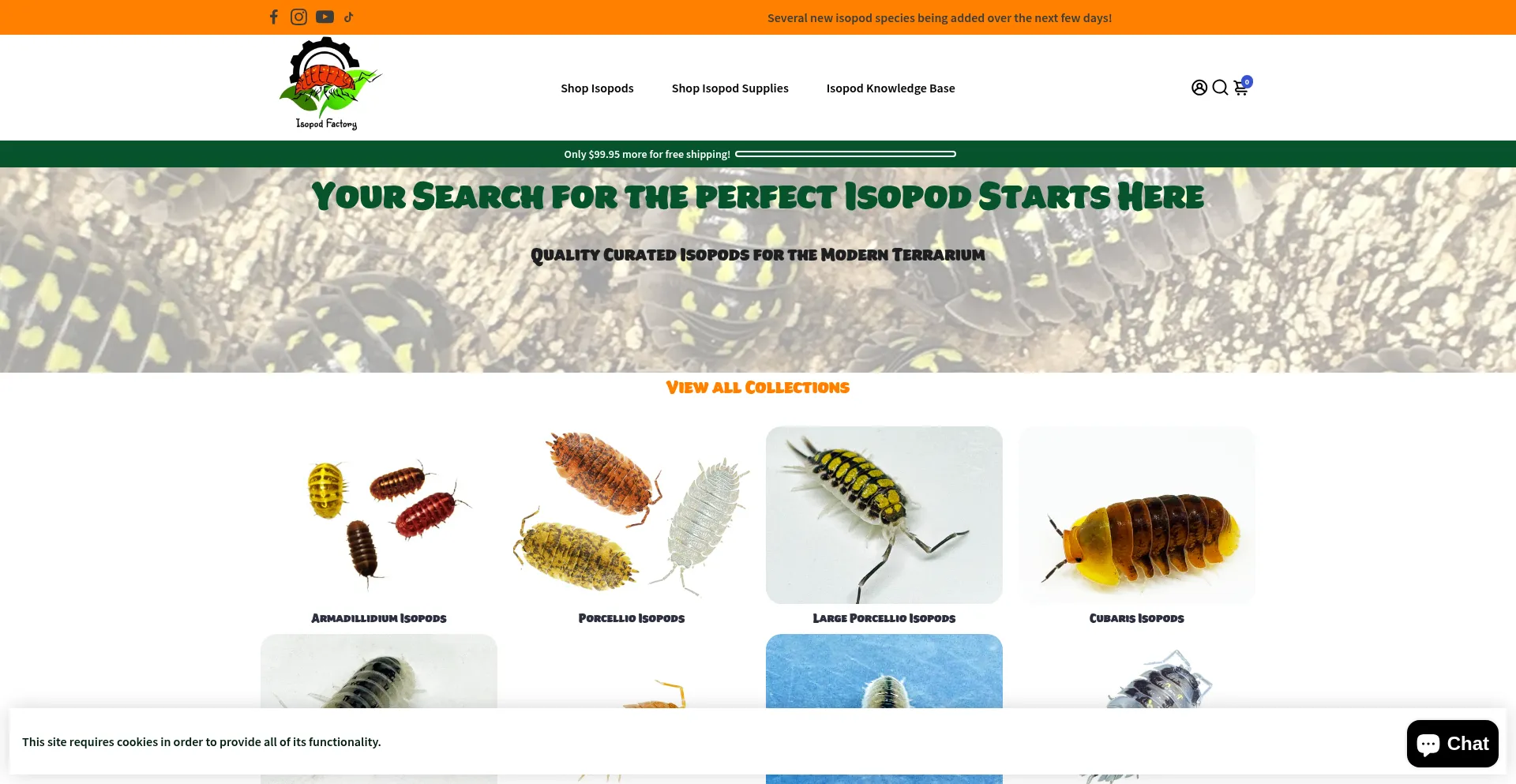 Website screenshot of Isopodfactory.com