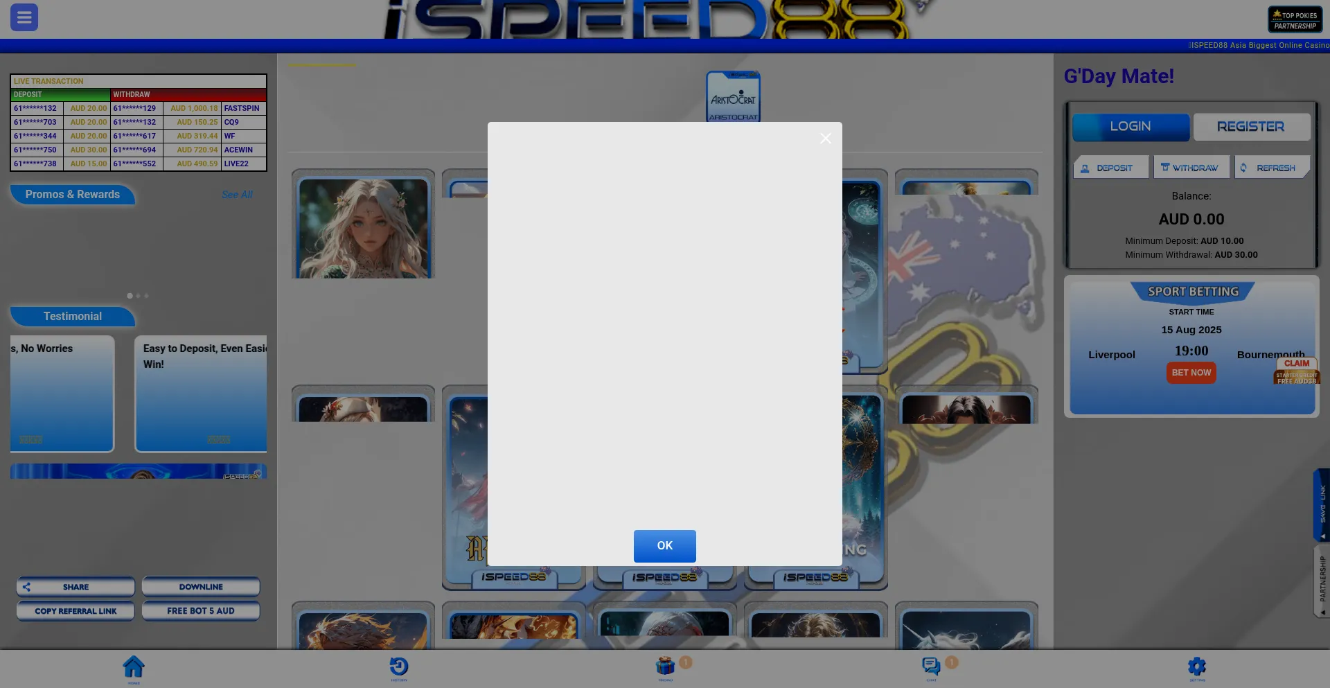 Website screenshot of Ispeed88au.com