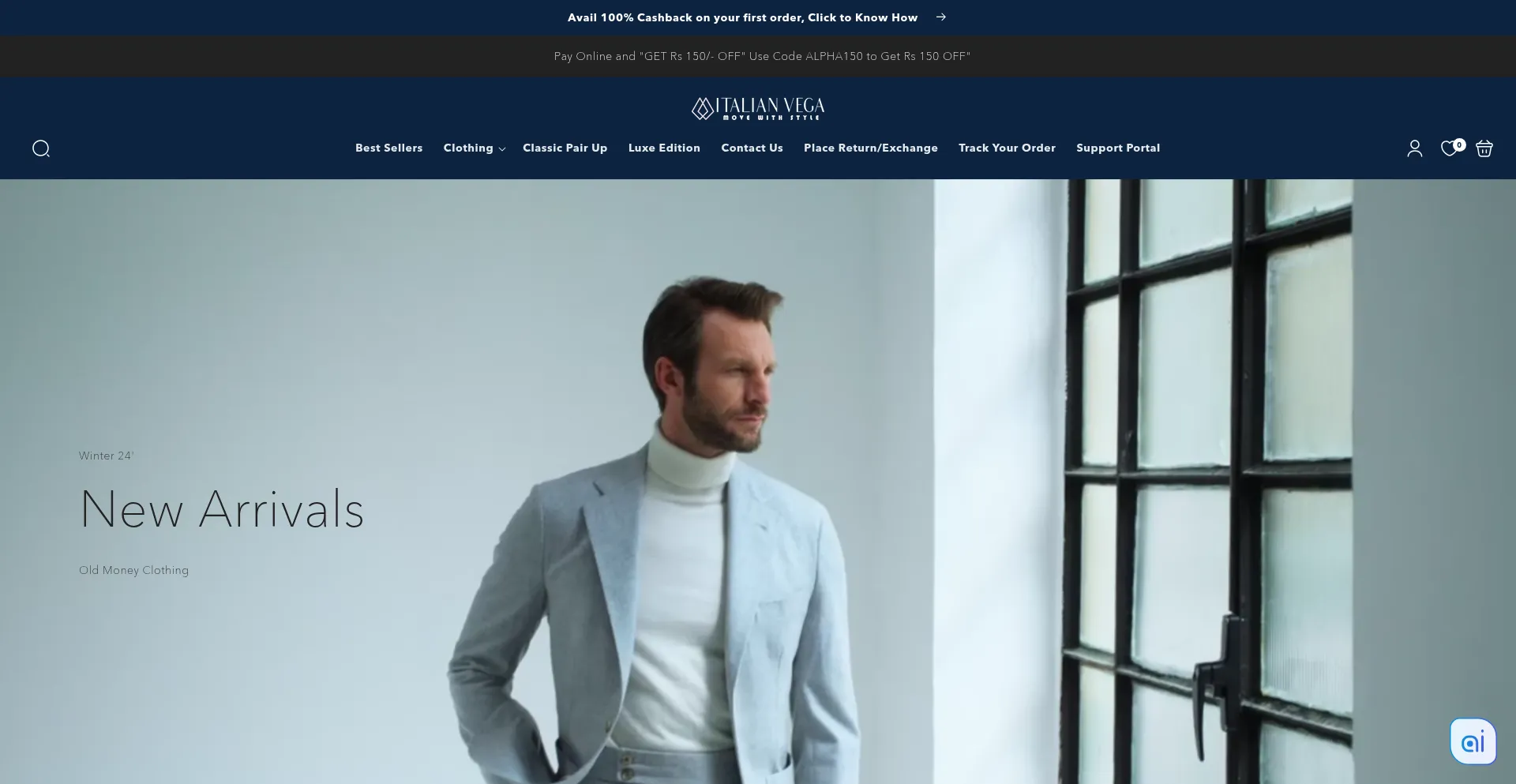 Website screenshot of Italianvega.com