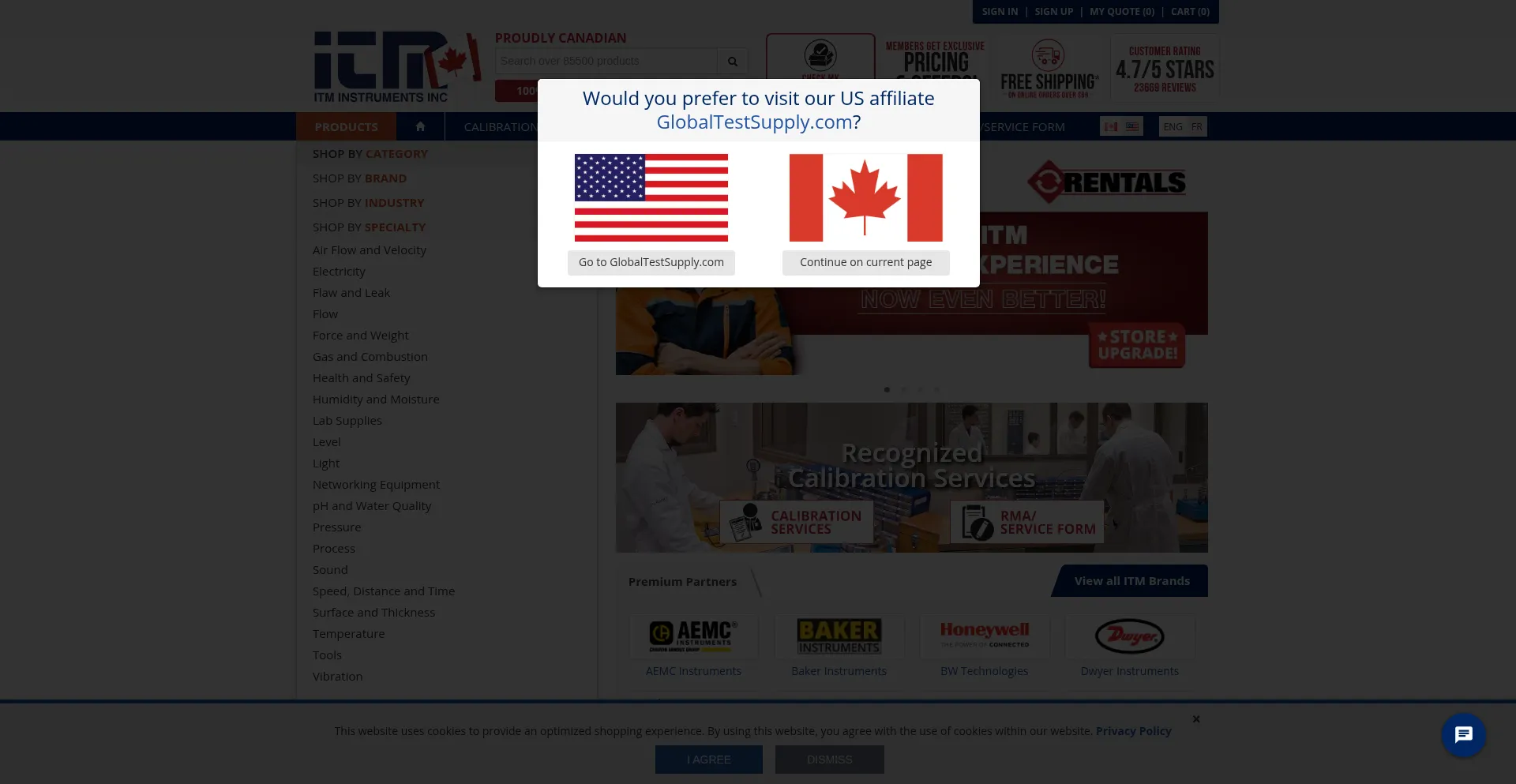 Website screenshot of Itm.com