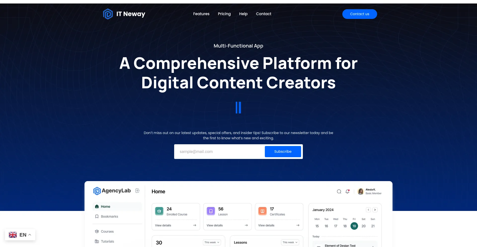 Website screenshot of Itneway.com
