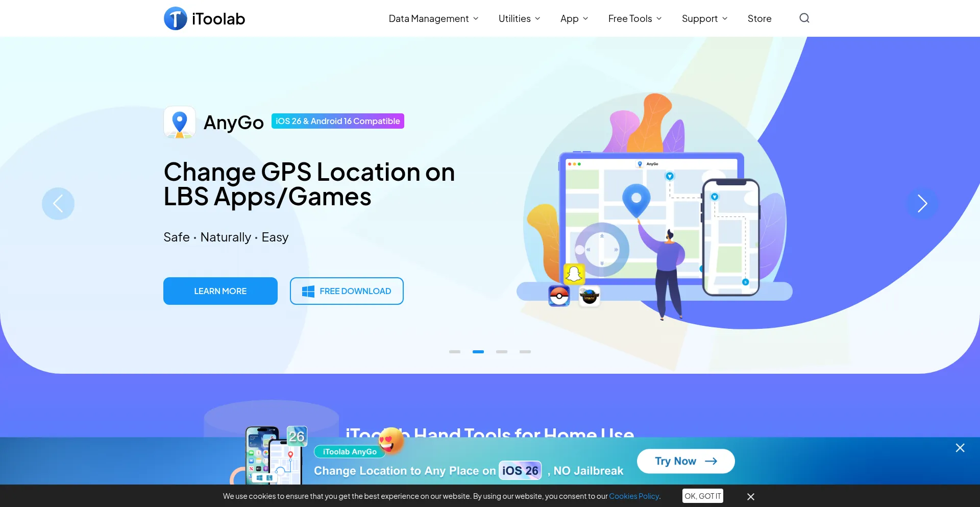 Website screenshot of Itoolab.com