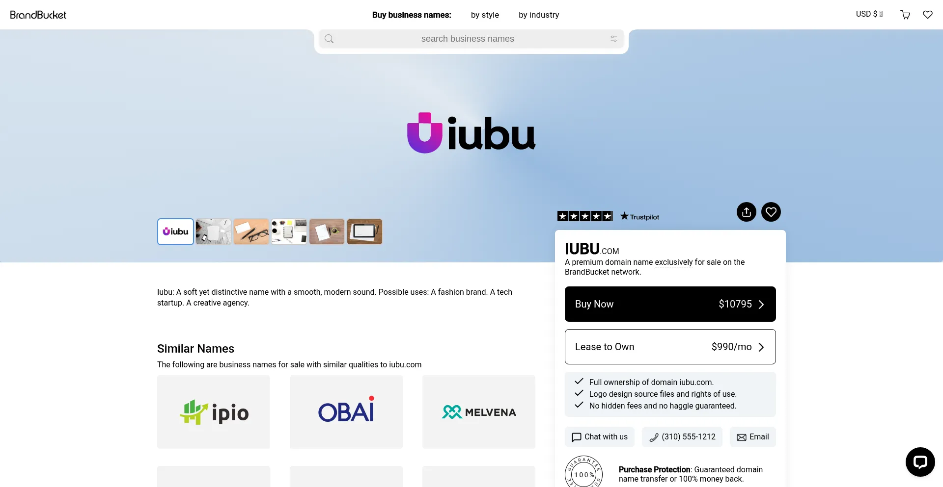 Website screenshot of Iubu.com