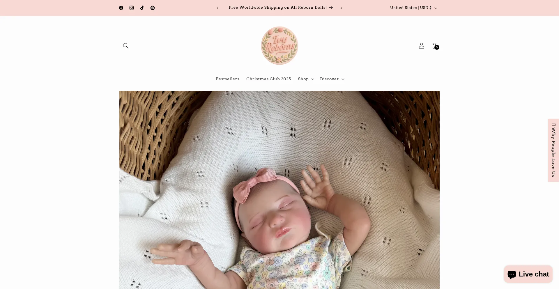 Website screenshot of Ivyreborns.com