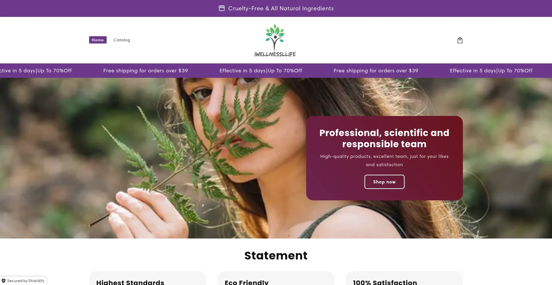 Website screenshot of Iwellnessllife.com