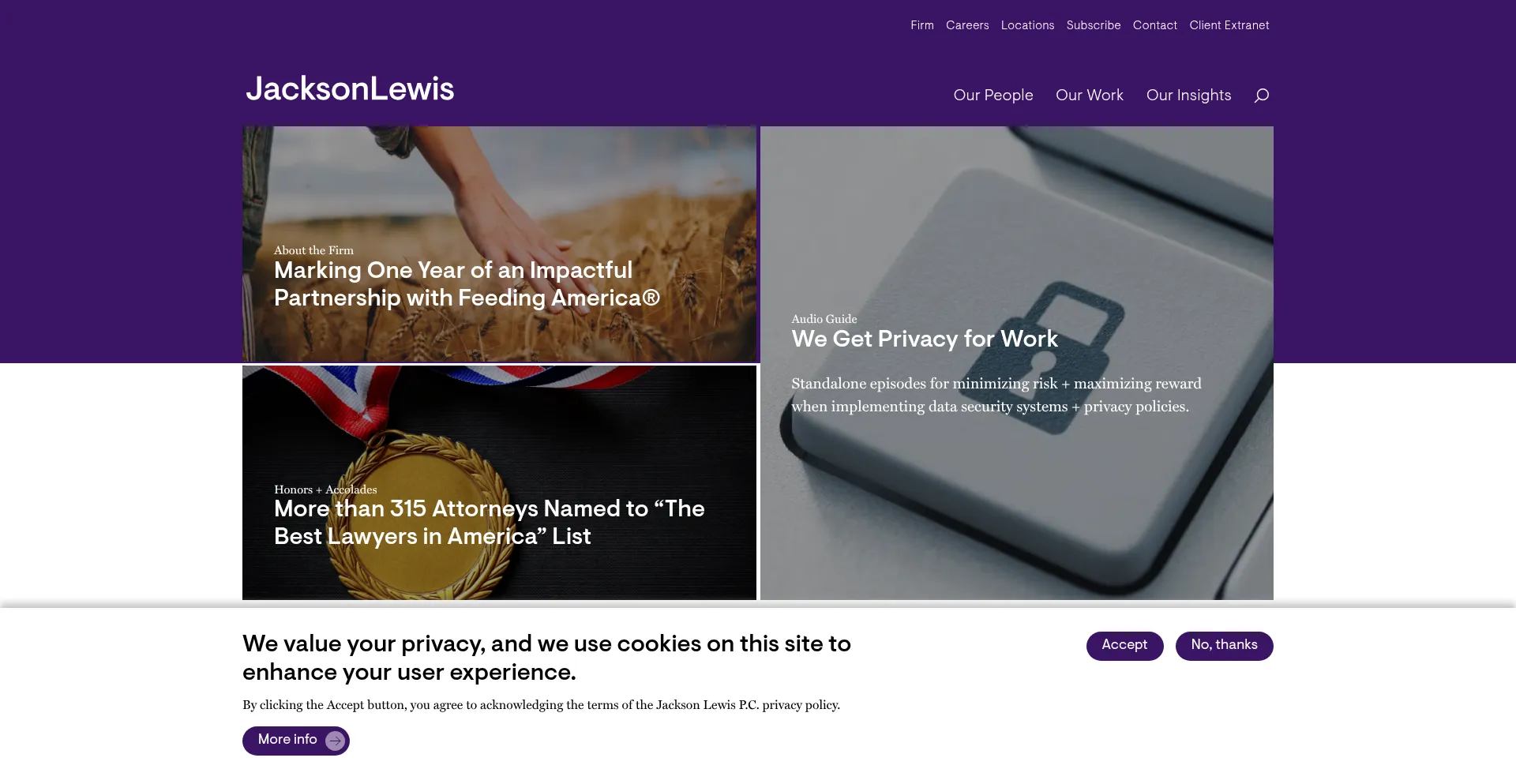 Website screenshot of Jacksonlewis.com