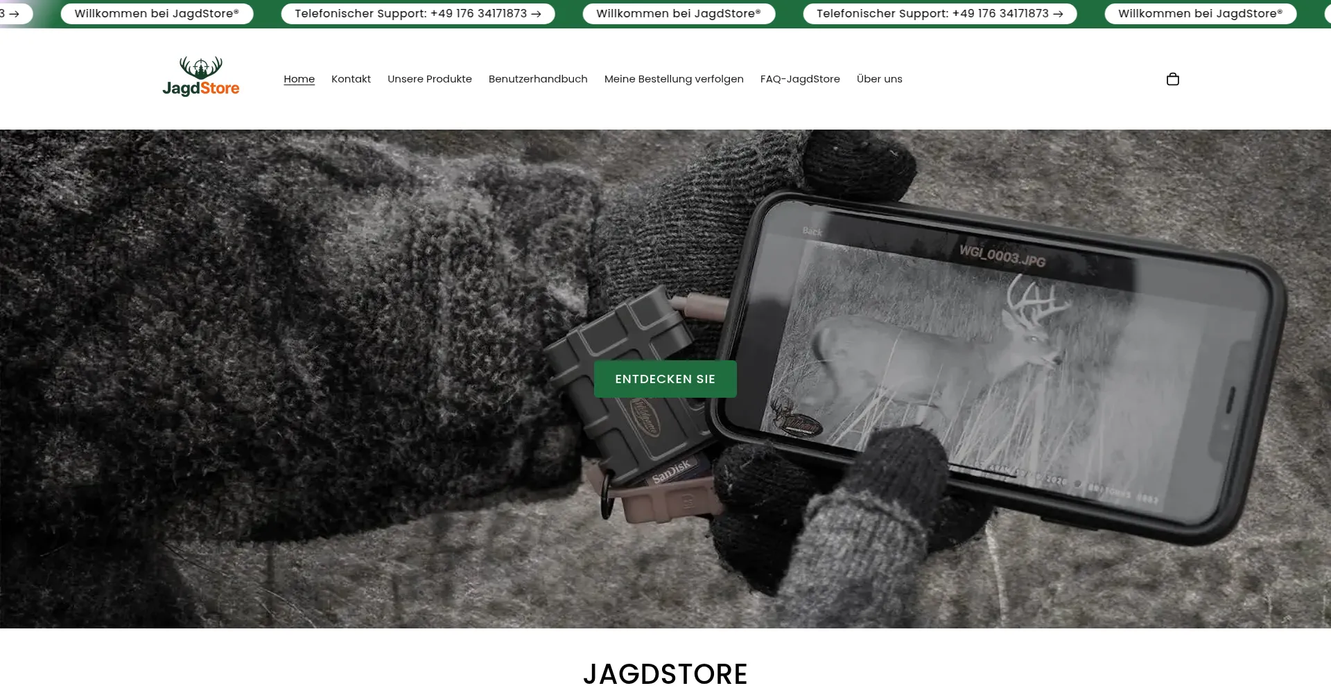 Website screenshot of Jagdstore.com
