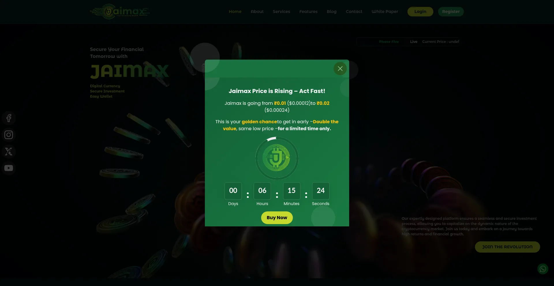 Website screenshot of Jaimax.com