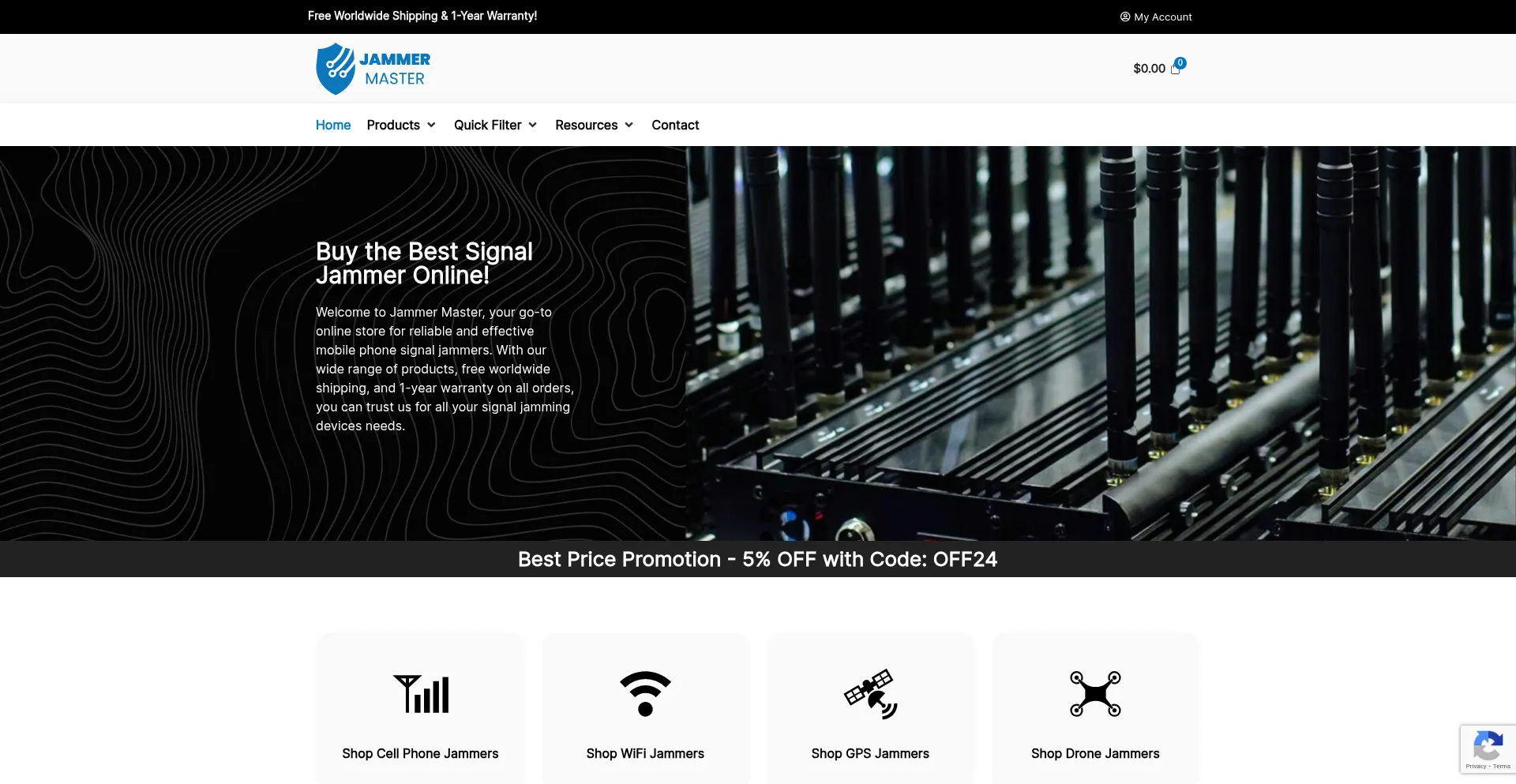 Website screenshot of Jammermaster.com